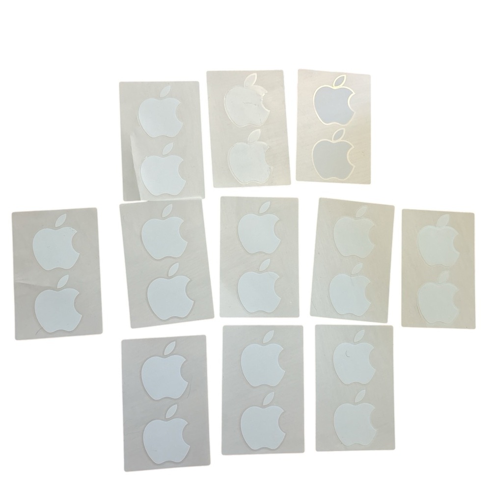 22 Apple White Logo Decals Collection - 11 Sheets of Apple Stickers